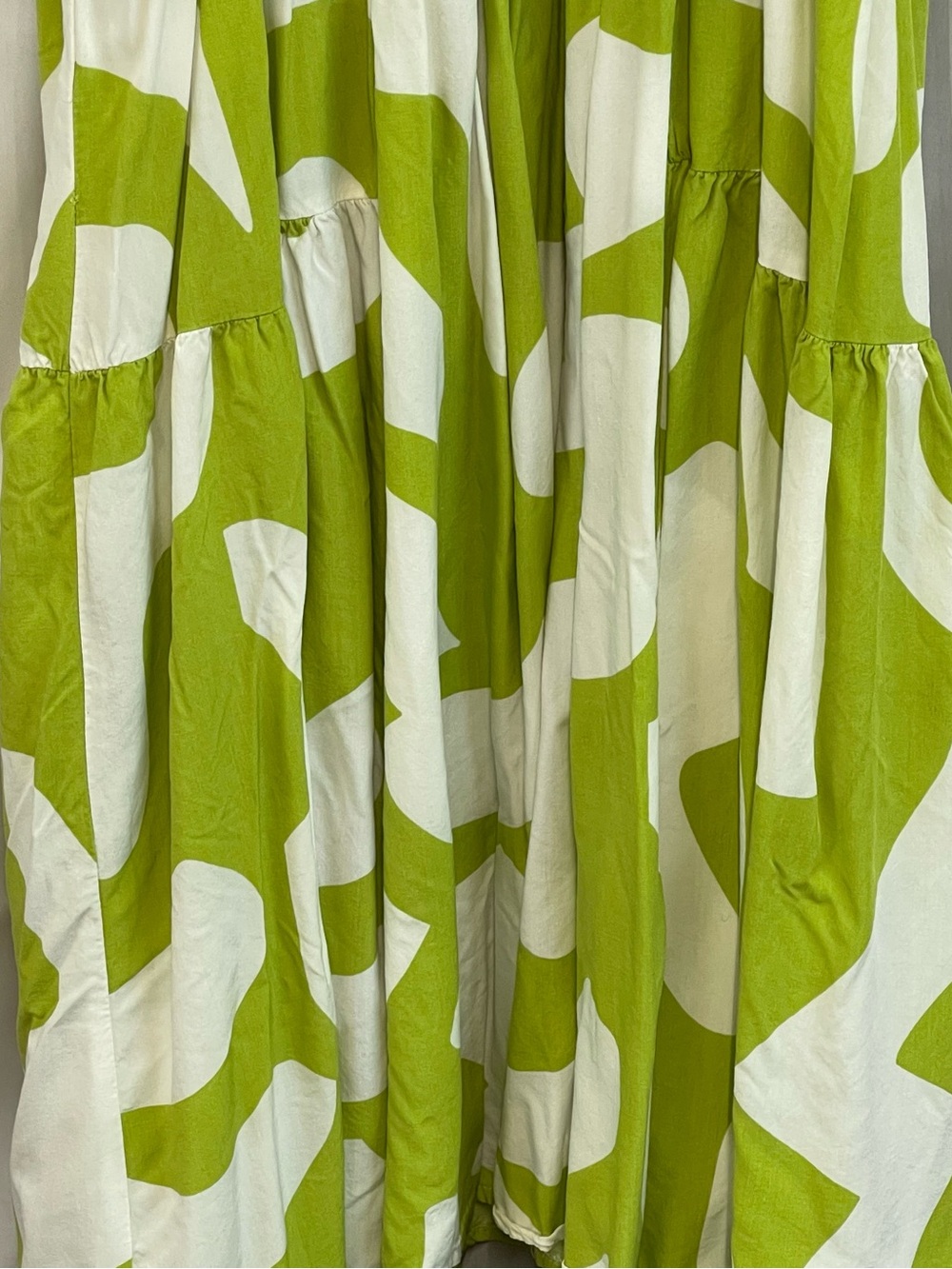Anthropologie S Small maxi dress Abel the Label citron geometric strappy tier - Picture 8 of 16